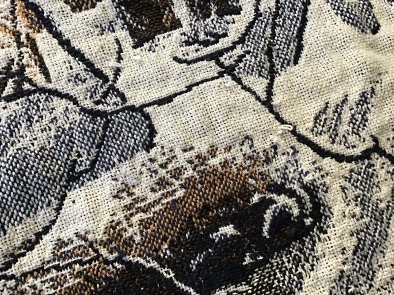 Vintage Wolf Throw Blanket Goodwin Weavers by Crown Crafts 100% Cotton USA gallery