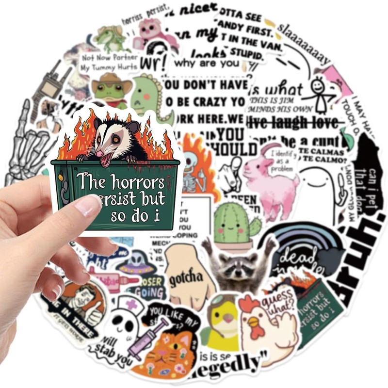 Adult Funny Meme Stickers Vinyl Stickers for Kids Teens Adults 50Pcs Set gallery