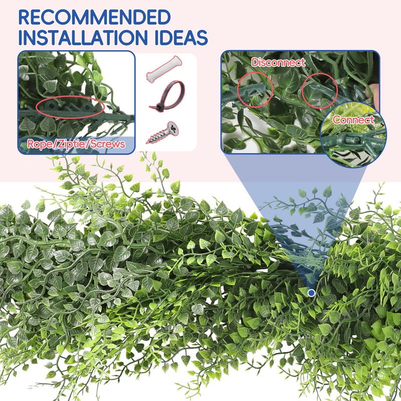 Artificial Vines Fern Leaves Garland Foliage Plants Trailing Flowers Home Decor gallery