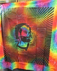Vintage NEW Zigzag Man Tye-Dyed Cloth Fabric Wall Hanging Tapestry 45″ x 45″