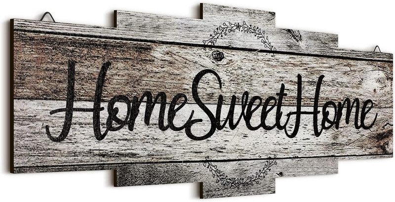 Home Sweet Home Sign, Rustic Wood Room Wall Decor, Farmhouse Plaque Wall Hang... gallery