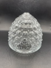 VTG Single Bulb Clear Glass Light Fixture Globe Beehive Acorn Flower 3” Fitter
