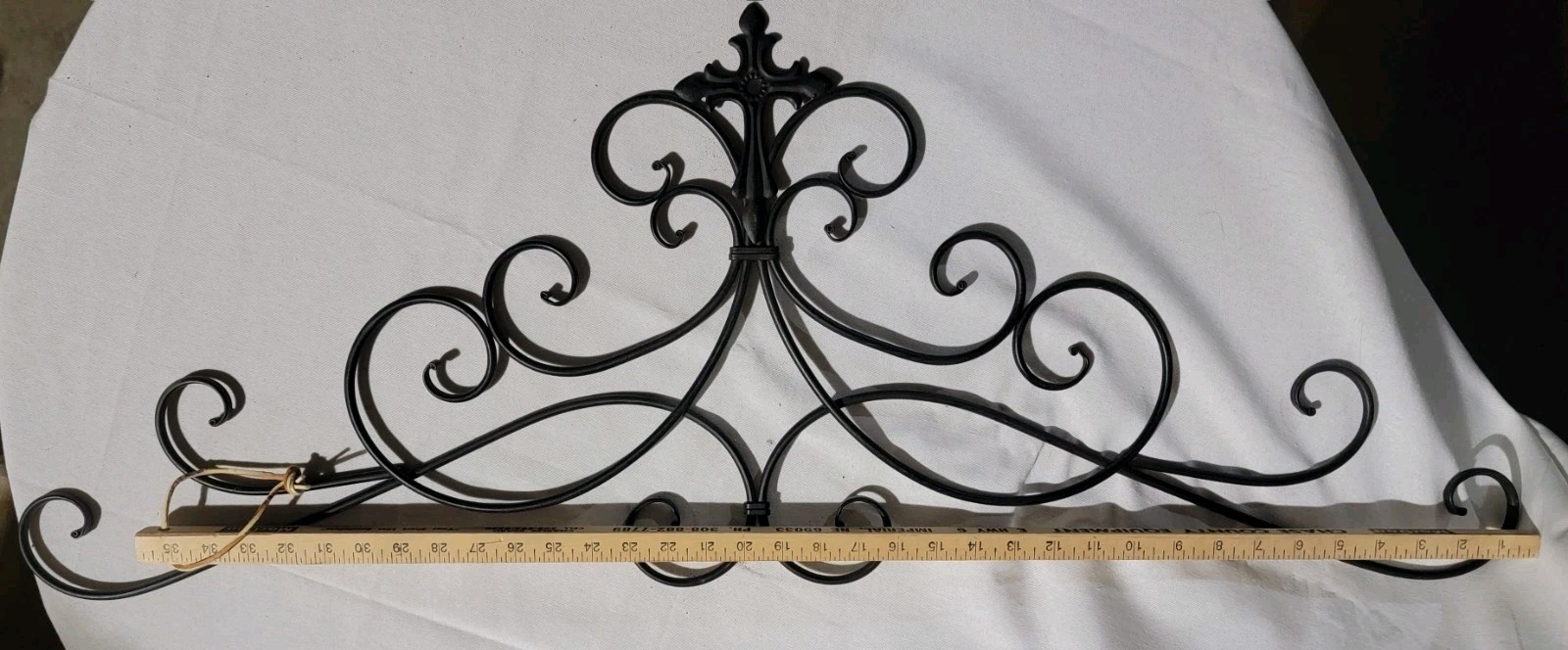 Black Wrought Iron Decorative Wall Accent Horizontal Scrollwork approximate 39"L gallery