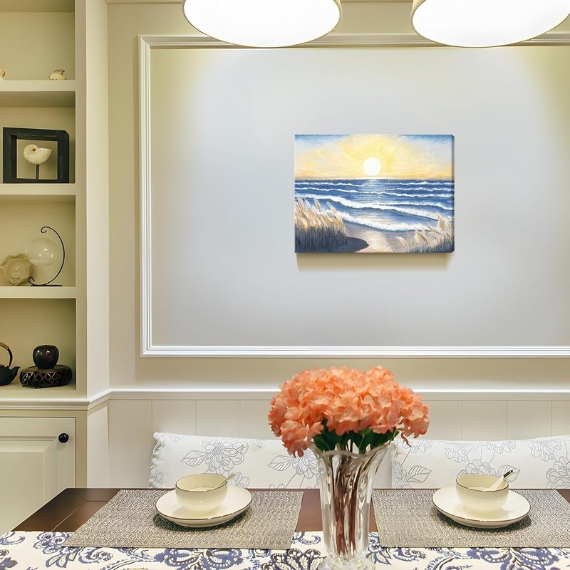 Stunning 12x16 Ocean Sunset Art Print - Waterproof Canvas for Any Room gallery
