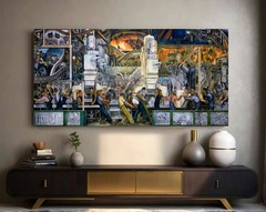 Diego Rivera, Detroit Industry, South Wall, Narrow Horizontal Wall Art Large Art
