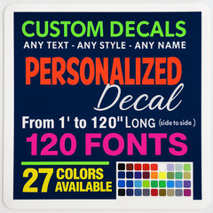 Custom Decal Sticker Vinyl Lettering Personalized Text,Window Wall Car Truck