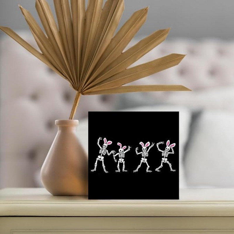 Vintage Whimsical Dancing Skeletons Wooden Box Sign Spring Home Art Decoration gallery