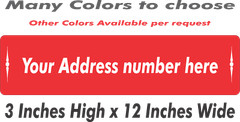 Personalized Aluminum Metal Address Sign Customized With Custom Number 3″ x 12″