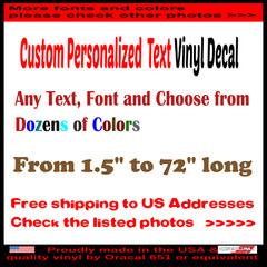 Custom Personalized ANY TEXT NAME Lettering Vinyl Decal DURABLE 7 Years Outdoor