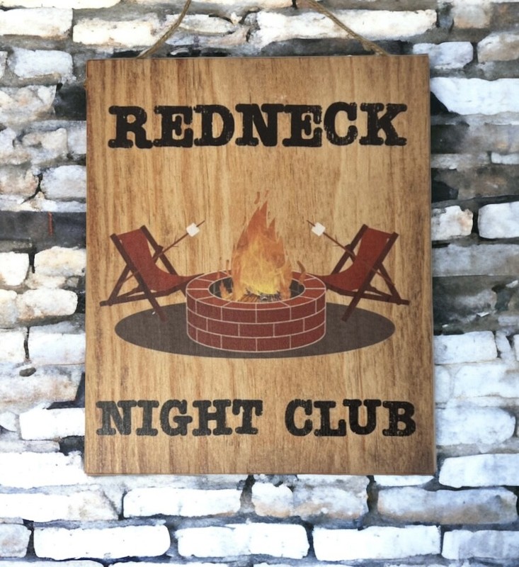 JennyGems Bar Decor, Redneck Night Club Wooden Sign, Bonfire Fire Pit, Man Cave gallery