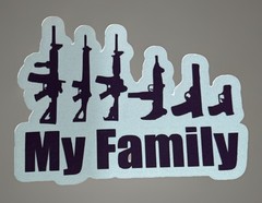 My Family Guns Military Rifle Sticker Army Custom 3” *DONATION 22 UNTIL NONE*