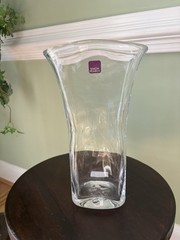 NEW SIMON PEARCE Woodbury Rectangle Large Flared Clear Glass Vase