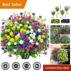 Lifelike 8-Bundle Faux Boxwood Plants – Easy Care Floral Arrangement for Home