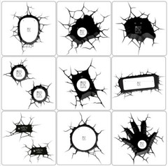 3D Deco Light FX Avengers Replacement Crack Wall sticker Led Wall Light Sticker
