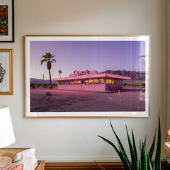 Pink Vintage Desert Diner Western Wall Art Southwestern Wall Decor Eclectic