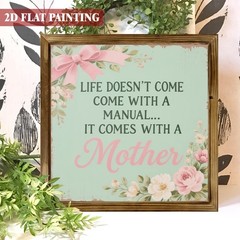 Mint Green Floral Bow Mother Quote Wooden Sign Mother’s Day Keepsake Decor