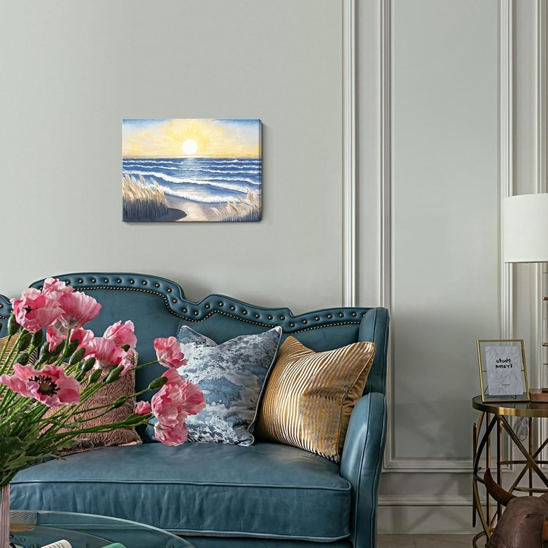 Stunning 12x16 Ocean Sunset Art Print - Waterproof Canvas for Any Room gallery