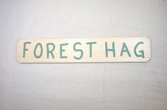 FOREST HAG Wooden Sign Plaque, Painted Rustic Rectangle, Green, Custom Handmade