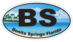 Bonita Springs Florida Oval Bumper Sticker or Helmet Sticker D1135