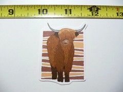 HIGHLAND COW CATTLE BLANKET DRAWING SMALL STICKER DECAL FARM RANCH LIVESTOCK