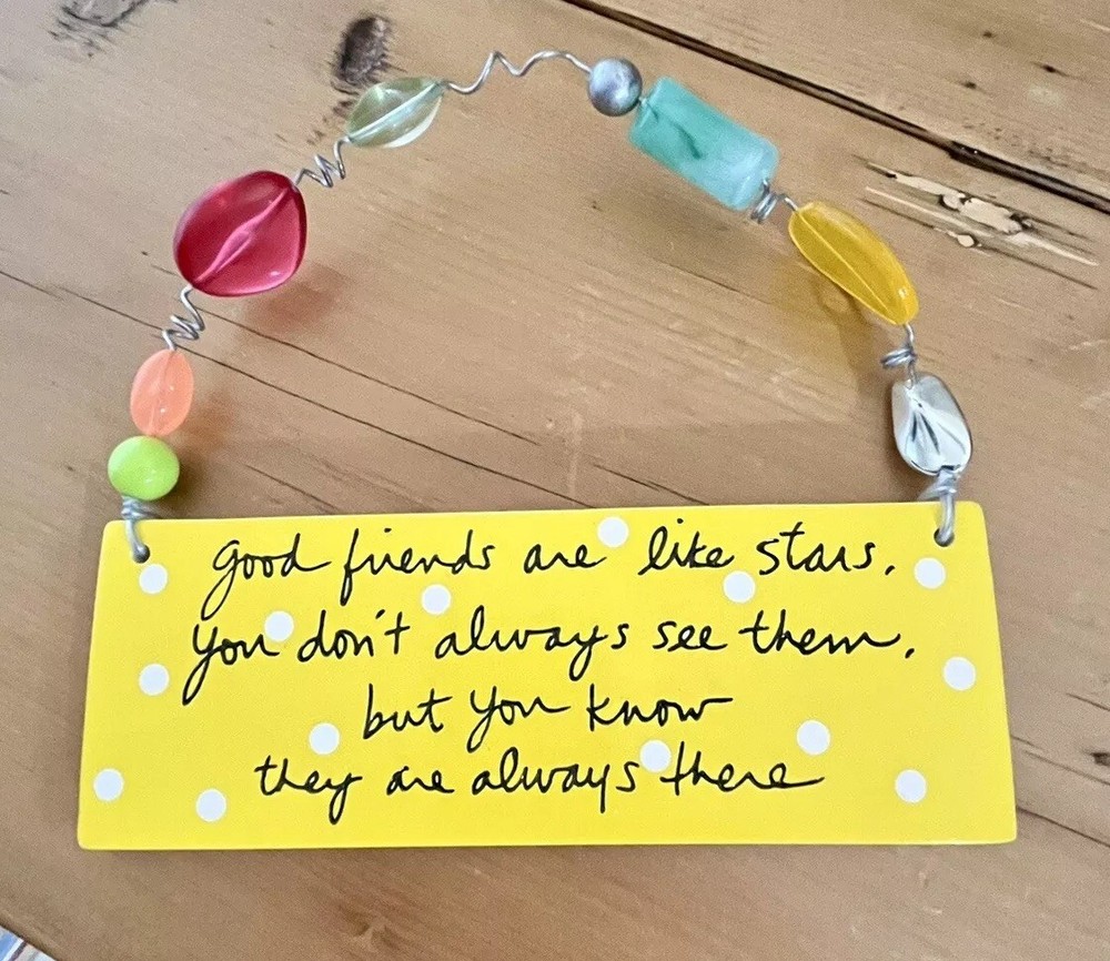 Sandra Magsamen Hanging Sign Friends Yellow Ceramic Wall