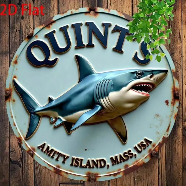 Jaws Movie Amity Island Shark Metal Sign Vintage Retro Sign Wall Decor 8x8 In gallery