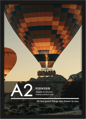 A2 Picture Frame Black, Classic 16.5X23.4 Poster Frame, Horizontal or Vertical W