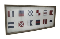 Scratch & Dent Wood Framed Nautical Signal Flags Decorative Wall Hanging