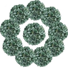 Hydrangea Artificial Flowers 10pcs Vintage Mint Green Hydrangea Silk Flowers …