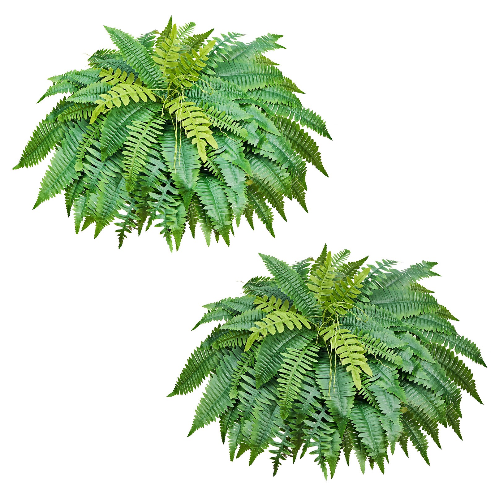 VEVOR 48" Artificial Ferns Fake Boston Bush 67 Fronds for Outdoor Decor 2 Pack gallery