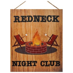 JennyGems Bar Decor, Redneck Night Club Wooden Sign, Bonfire Fire Pit, Man Cave
