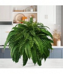 2 Pack Artificial Large Boston Fern Plant Wall Hanging Decoration Home Decor