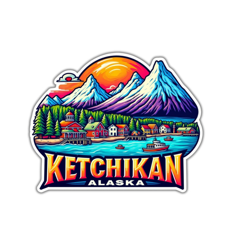 Ketchikan Alaska Fridge Magnet or Laptop Sticker gallery
