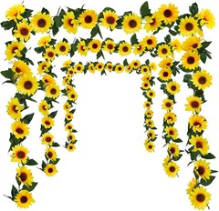 3Pack Artificial Sunflower Garland Hanging Vines Flowers Silk Wedding Room Decor