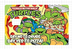 TMNT Say No to Drugs Yes Pizza Credit Debit Card Skins ATM Sticker Ninja Turtles
