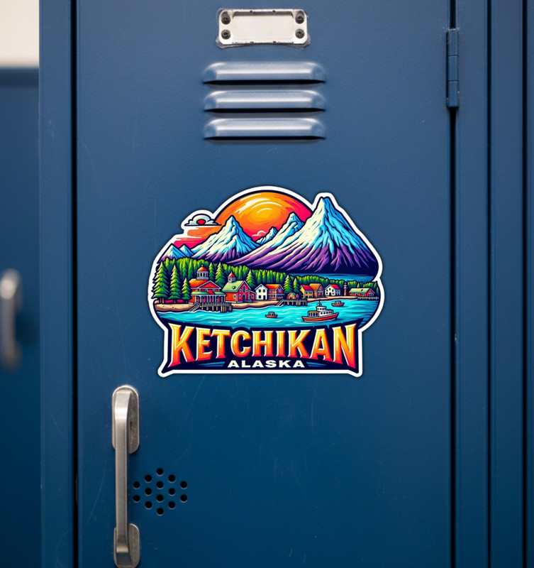 Ketchikan Alaska Fridge Magnet or Laptop Sticker gallery
