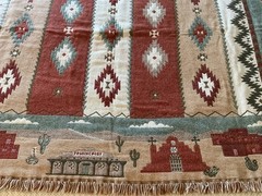 Fringed Southwestern Native American Style Tapestry Throw Wall Hang Lap Blanket