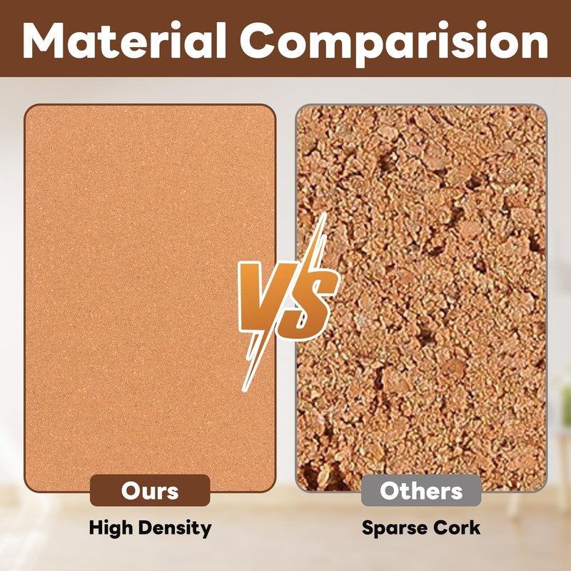 Cork Board Tiles 12x12x1/4 Inch Natural Cork Bulletin Board 8 Pack 1/4" gallery