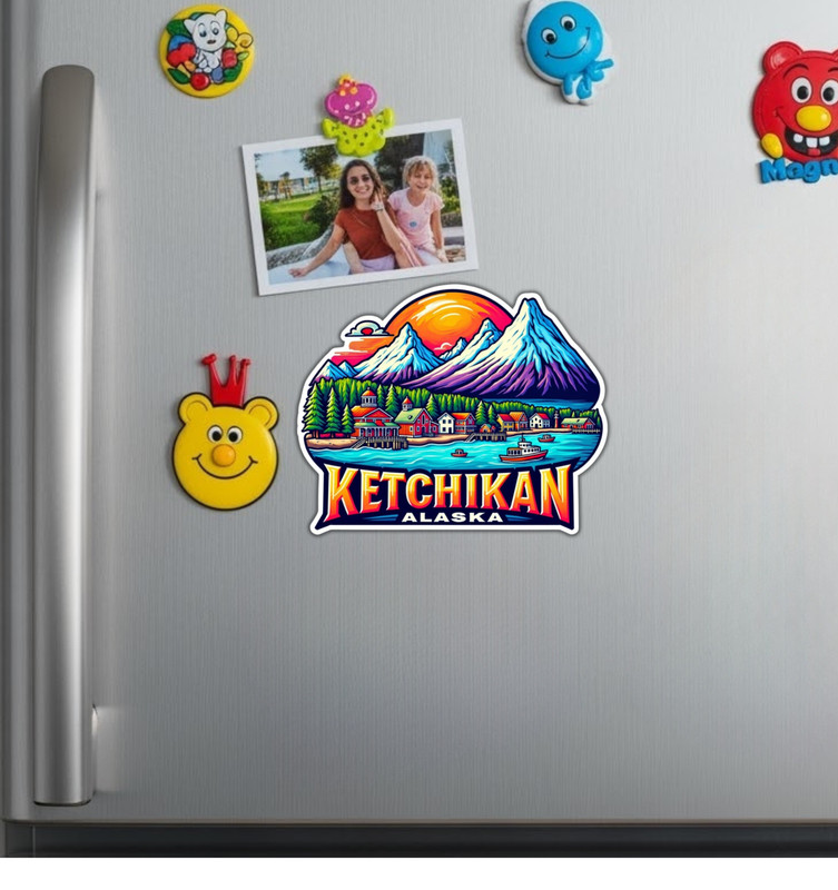 Ketchikan Alaska Fridge Magnet or Laptop Sticker gallery