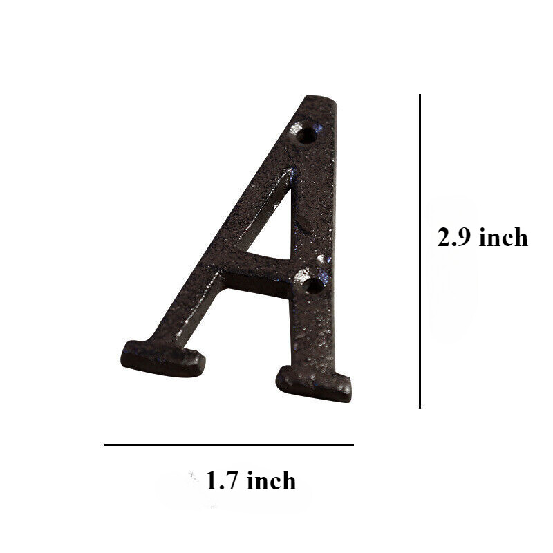 Cast Wrought Iron Black Antique House Door Alphabet Letters and Numbers HOTSALE gallery