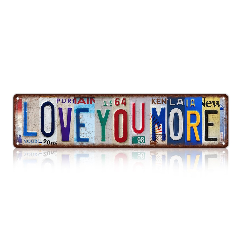 Love You More Wall Decor Street Signs Metal Tin Sign Wedding Gift