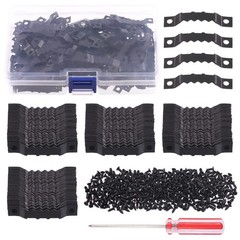 Swpeet 600Pcs Sawtooth Picture Frame Hanging Hangers Double Hole with Black