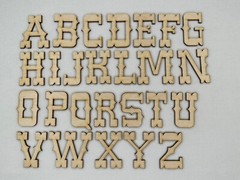 Laser Cut Unfinished Wood Letters or Numbers Western Font Craft Cutout