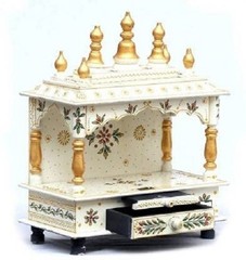 Wooden Temple for Home and Office Poojaghar – 15″ x 8″ x 18″ white