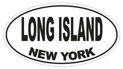 Long Island New York Oval Bumper Sticker or Helmet Sticker D1479 Euro Oval