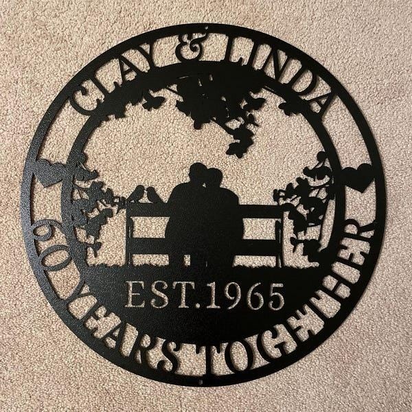 Personalized 60th Anniversary Metal Sign, Diamond Jubilee Gift, Wedding Metal gallery