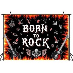 “Born To Rock” Backdrop Banner 7ft x 5ft Flame Theme For Party & Event Decoratio