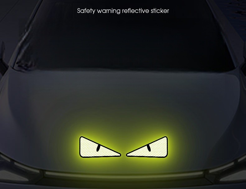 Green Big Eyes Car Sticker Wall Sticker Cartoon 3D Decal Sticker for Bike/ Car gallery