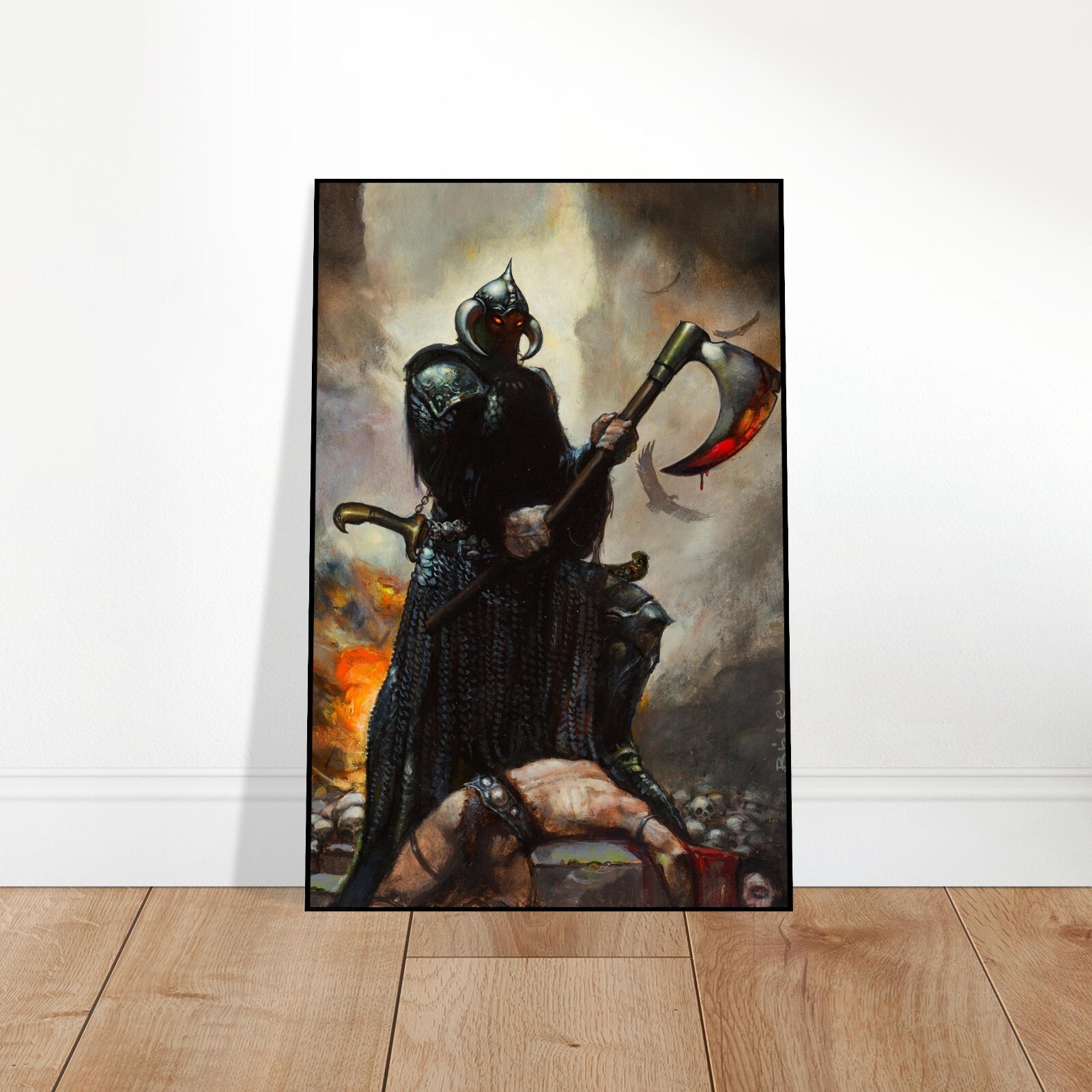 Death Dealer Poster – Epic Dark Fantasy Wall Art by Frank Frazetta Re-Print gallery