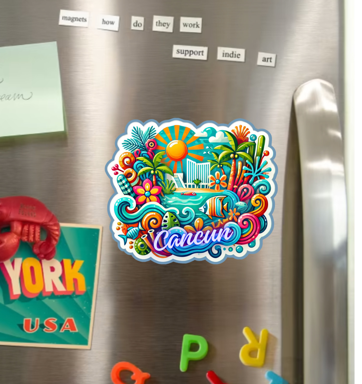 Cancun Mexico Fridge Magnet or Laptop Sticker gallery